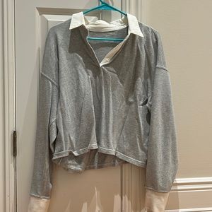 Aerie collar long sleeve cropped